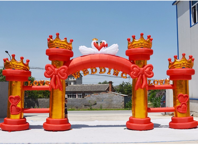 儋州红色婚庆气模拱门